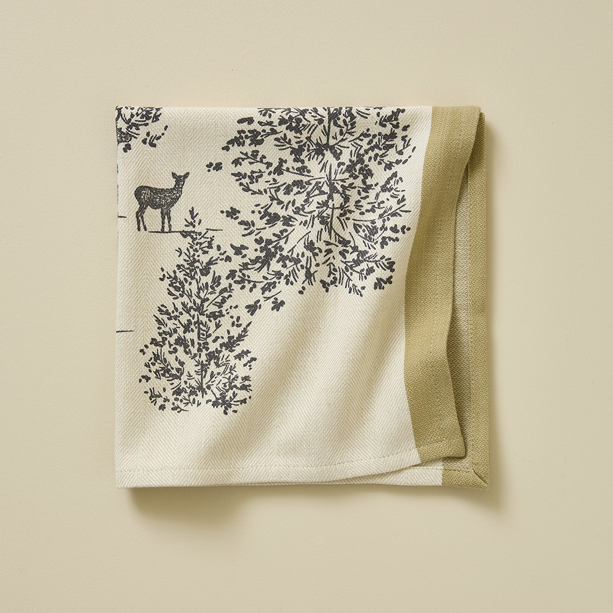 Serviette de table TRESOR DES FORETS naturel, SYLVIE THIRIEZ