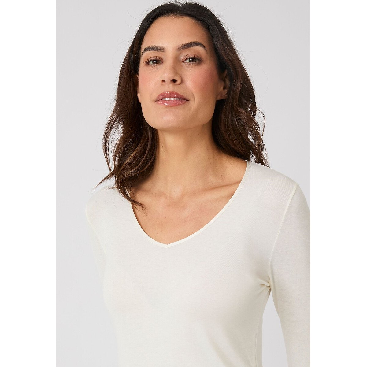 Tshirt manches longues thermolactyl SENSITIVE 3 SOBER & FANCY blanc cassé, DAMART