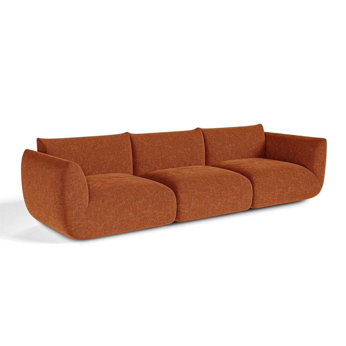 Canapé modulable 5 places en velours chenillé NOOMA terracotta, SIA HOME