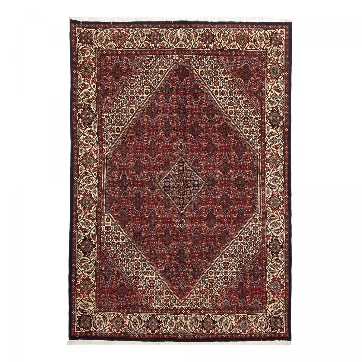 Tapis d'orient, motif oriental, noué main en laine, BIDJAR 3 rouge, bleu, crème, UN AMOUR DE TAPIS