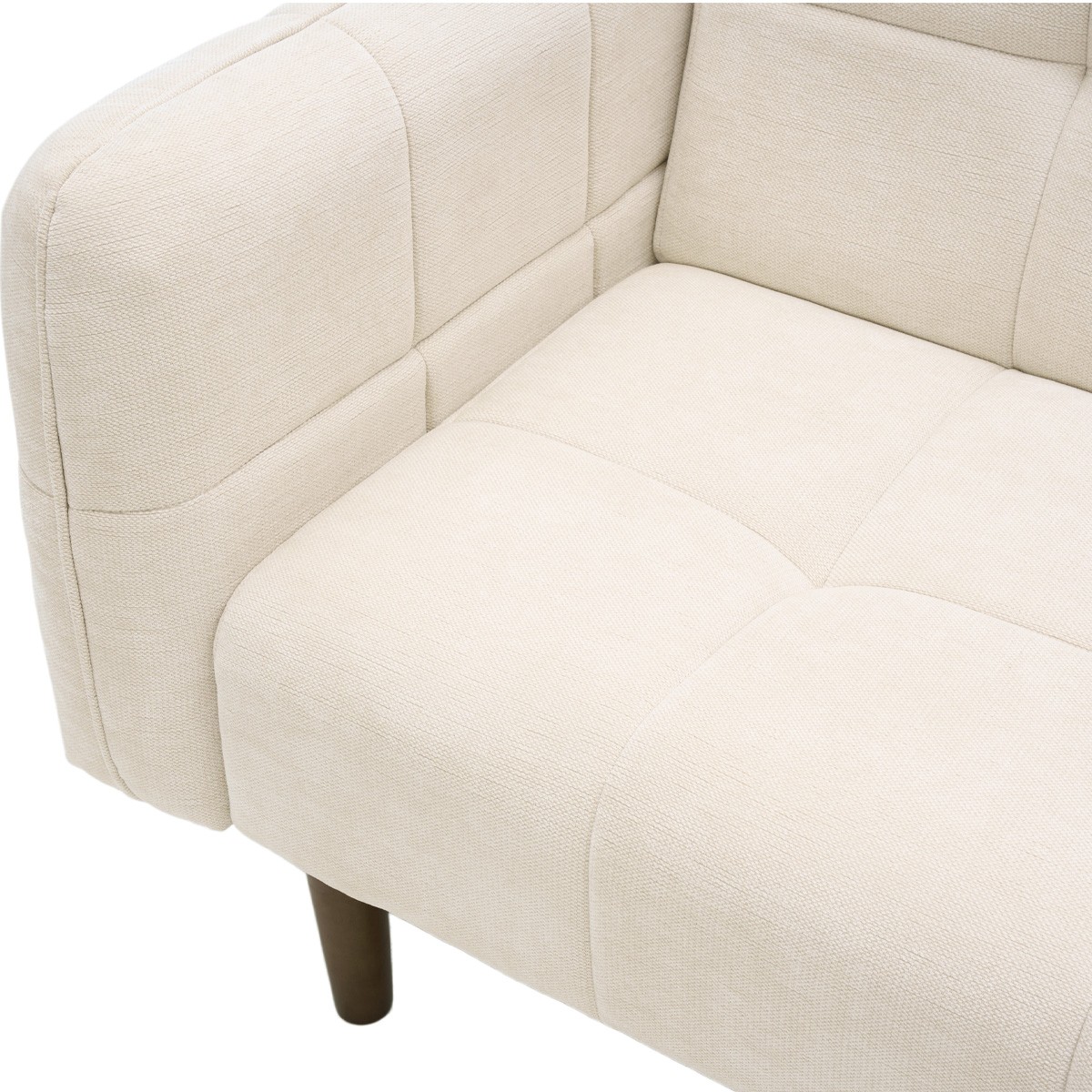 Canapé convertible 3 places en tissu chenille - PAVIA beige, HOMIFAB