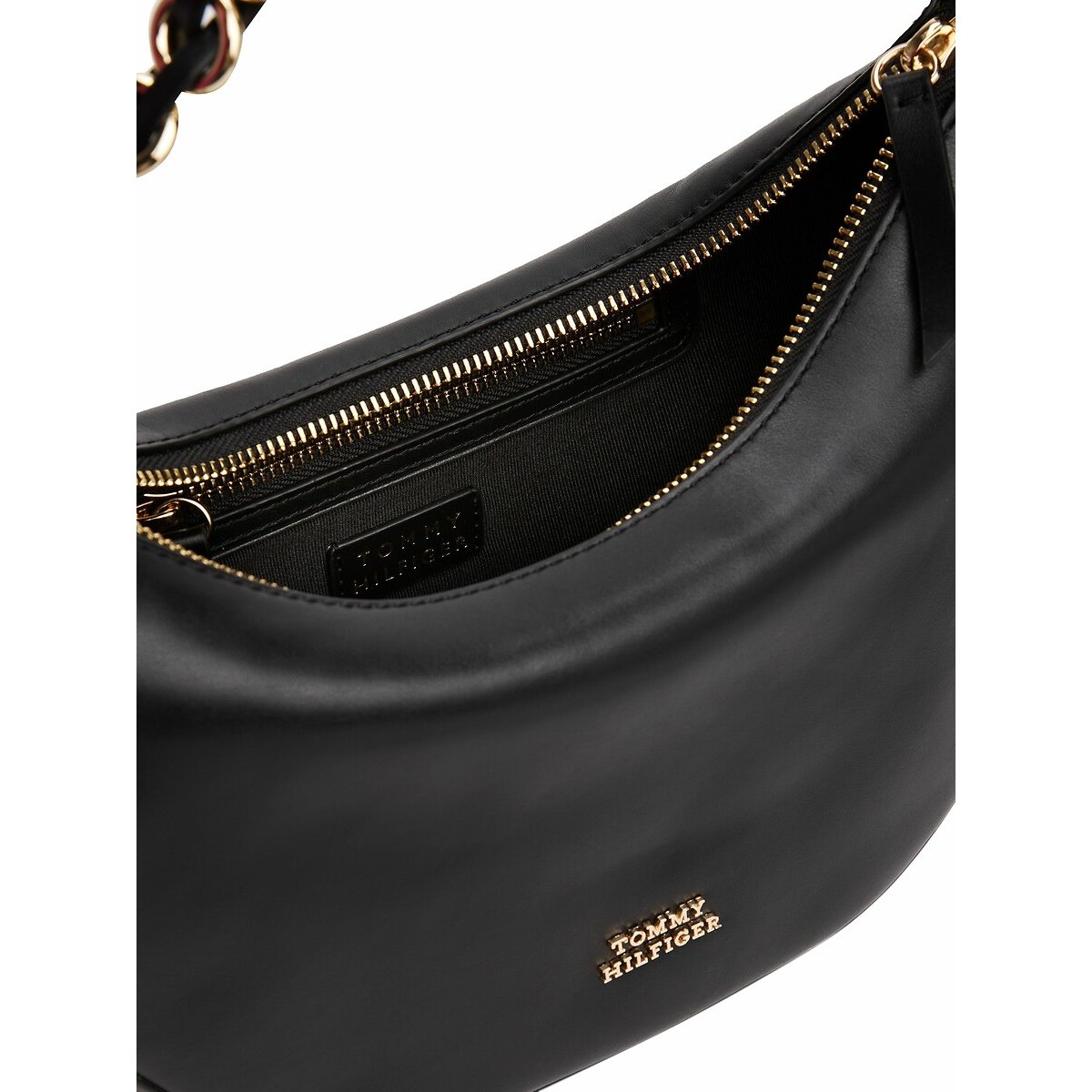 Half-Moon Shoulder Bag in Leather 90006527, TOMMY HILFIGER