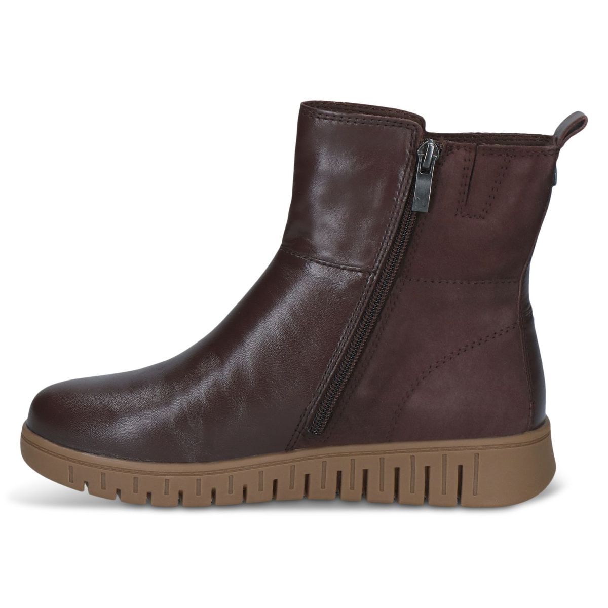 Bottine en cuir marron foncé combiné, CAPRICE