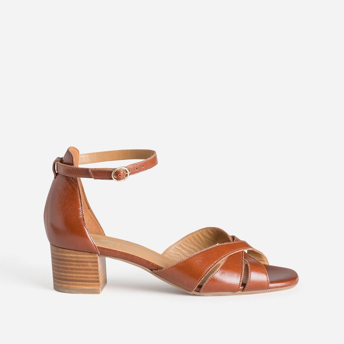 Sandale À Talon en cuir TAMICA cognac, ERAM