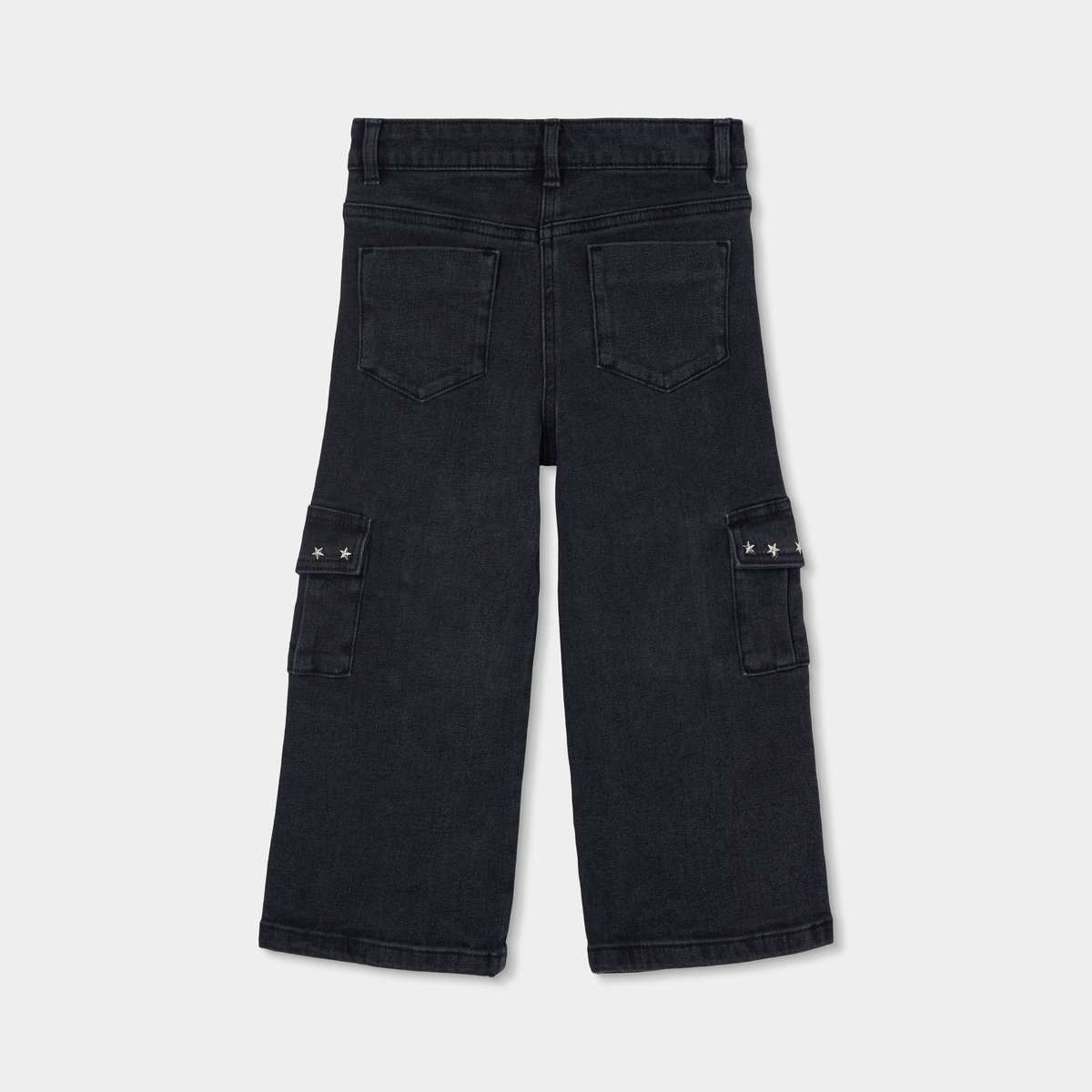 Pantalon fille denim avec étoiles noir, BOBOLI