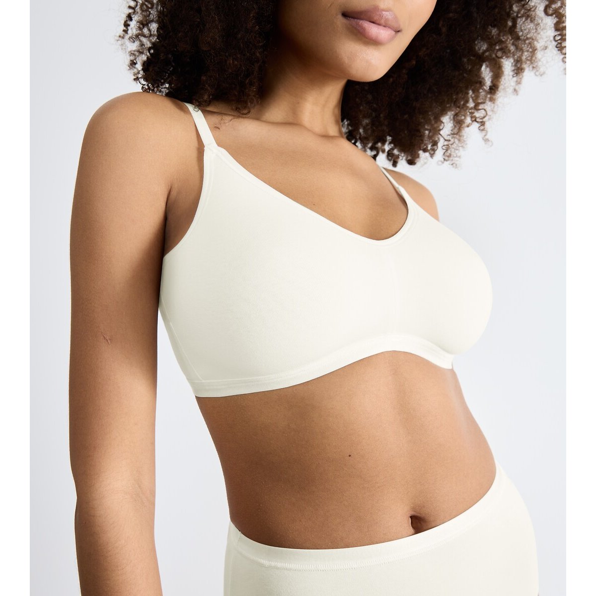 Reggiseno in cotone senza ferretti Go Daily bianco madreperla, SLOGGI