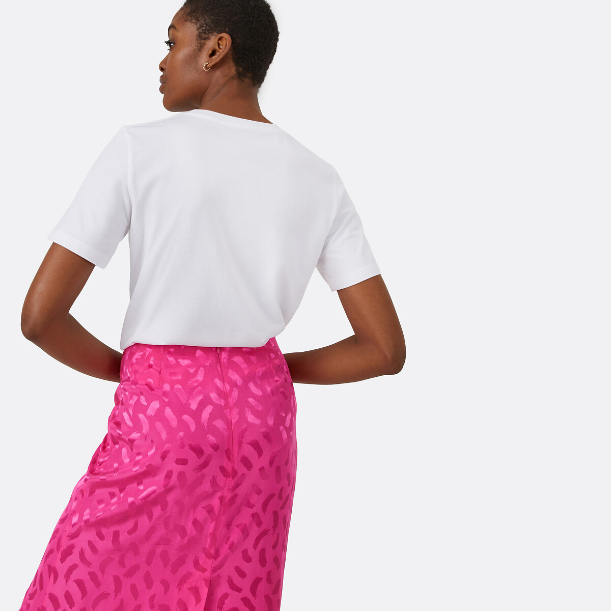 Tshirt manches courtes en coton blanc, LA REDOUTE COLLECTIONS
