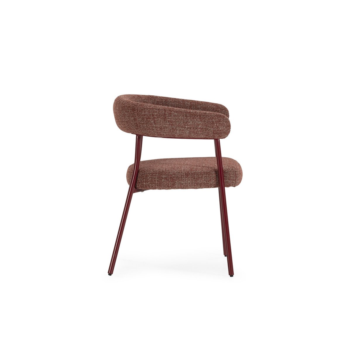 Lot de 2 chaises tissu texturé, ROSA rouge, BOBOCHIC