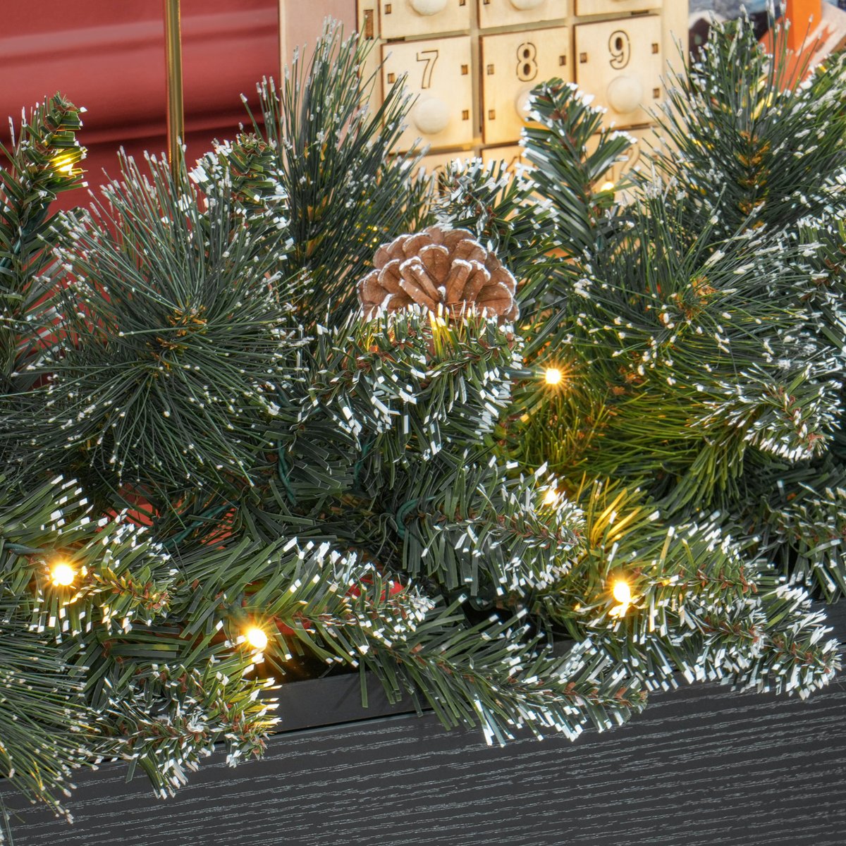 Guirlande de Noël Plastique Vert vert, HOMCOM