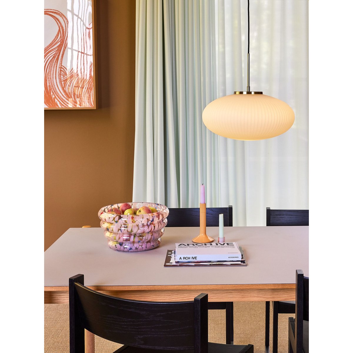 Porte-bougie en fer KINDRED orange, HUBSCH