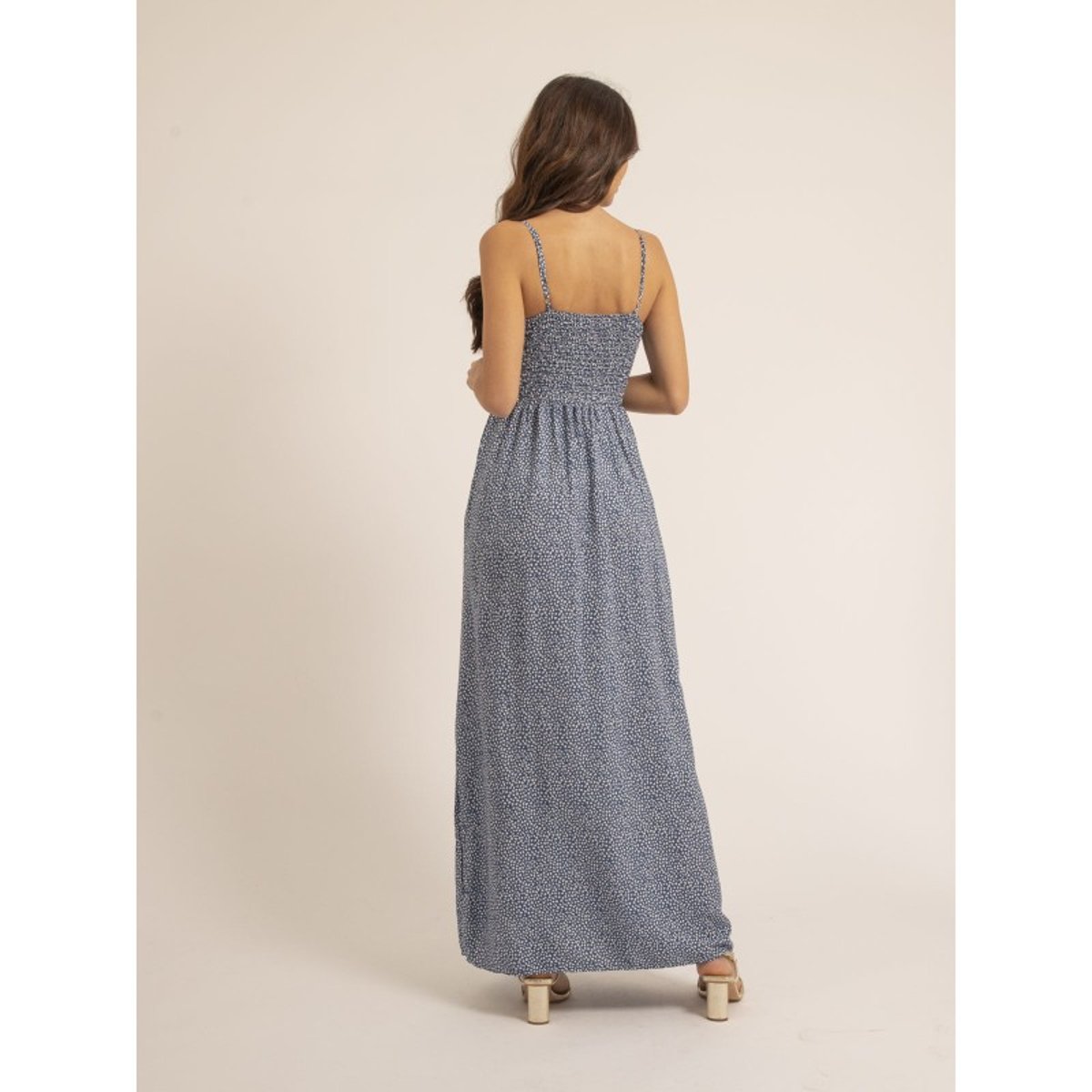 Robe Longue Motifs Ibalmie bleu, DONA LISA