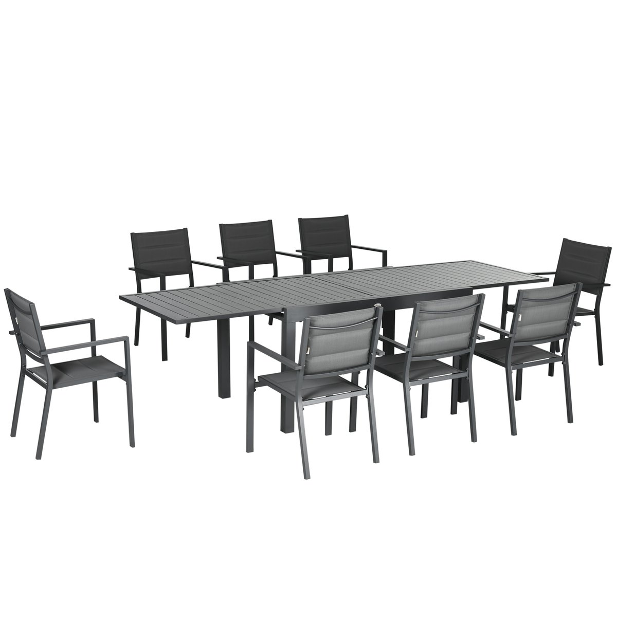 Ensemble de salon de jardin Aluminium Gris noir, OUTSUNNY