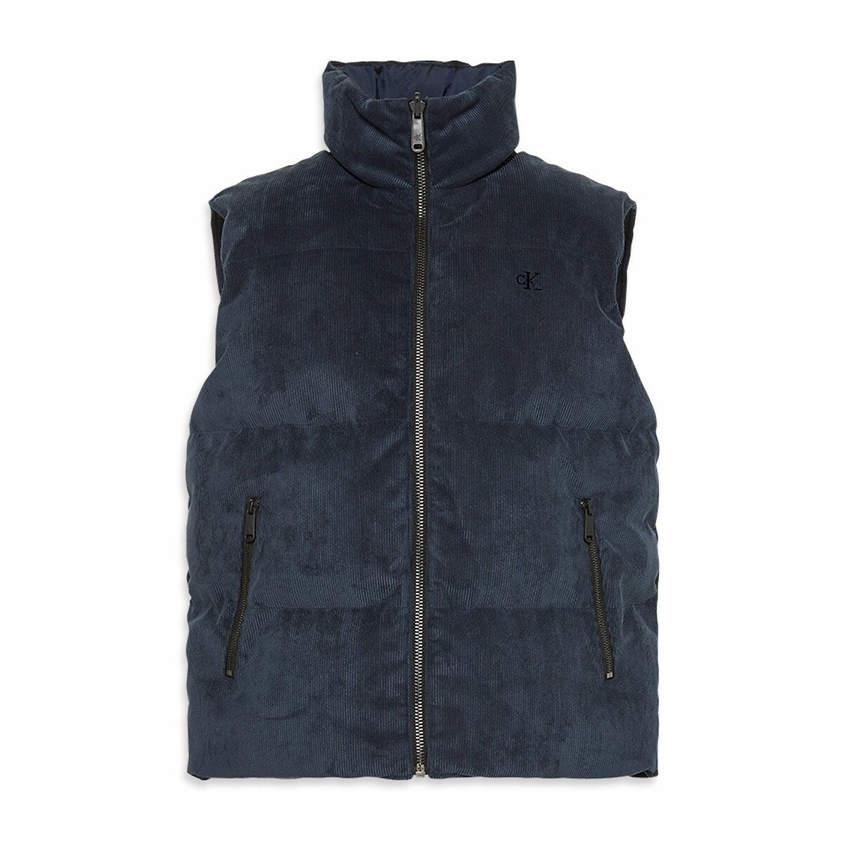 Piumino senza maniche collo alto blu marino, CALVIN KLEIN