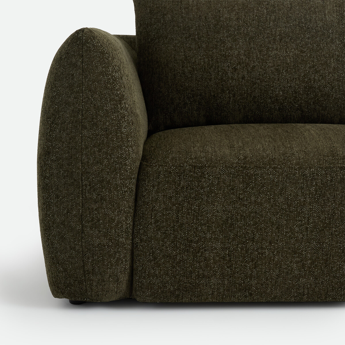 Canapé droit, 3 ou 4 places, en chenille chiné, EDITH kaki, LA REDOUTE INTERIEURS