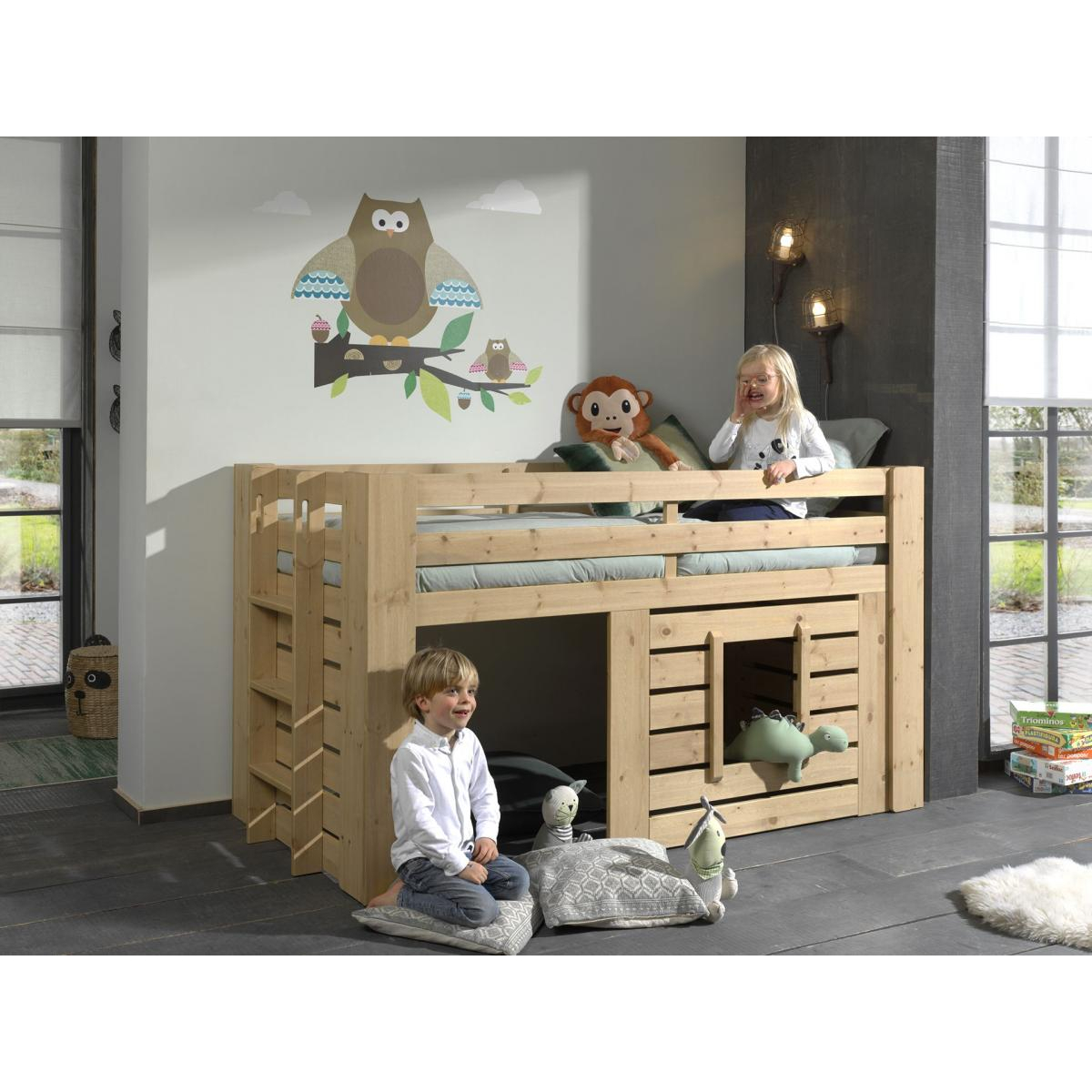 Lit Compact en hauteur Oliver couleur unique, VIPACK