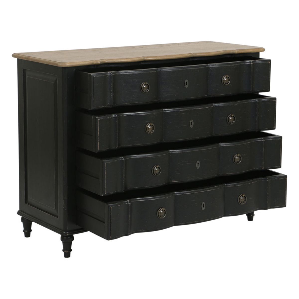 Commode 4 tiroirs - MANOIR noir, INTERIOR'S
