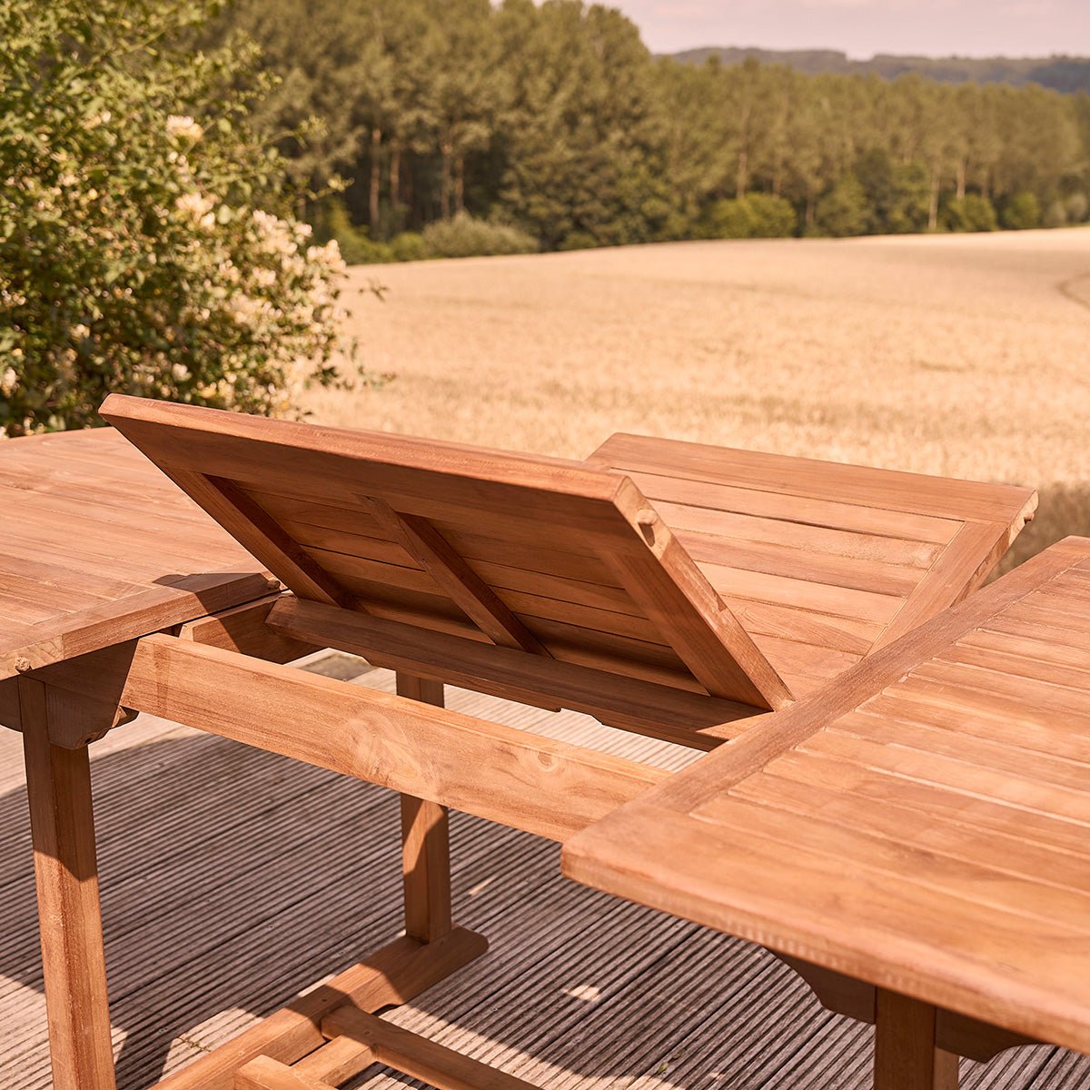 Table de jardin en teck huilé extensible 8/10 places  BALI marron, BERAH GETAH
