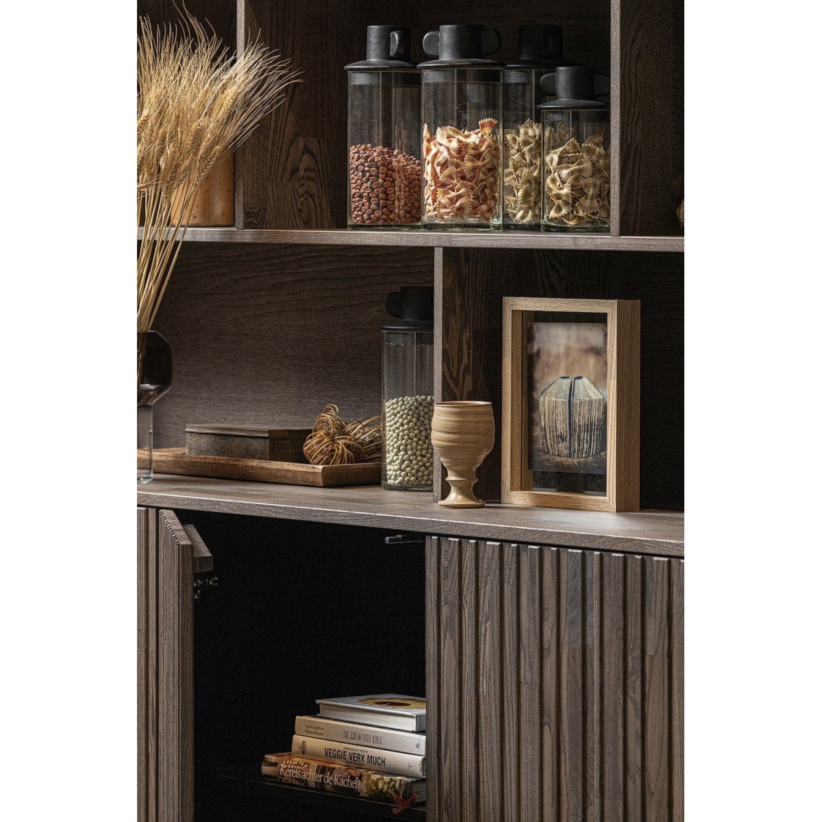 Armoire vitrine GRAVURE brun, WOOOD