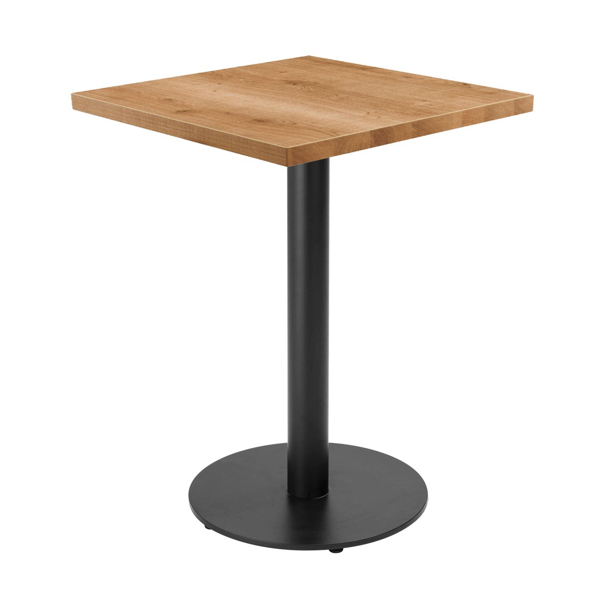 Table à manger en aggloméré avec revêtement mélaminé RIVOLI couleur : noir - bois clair, OVIALA