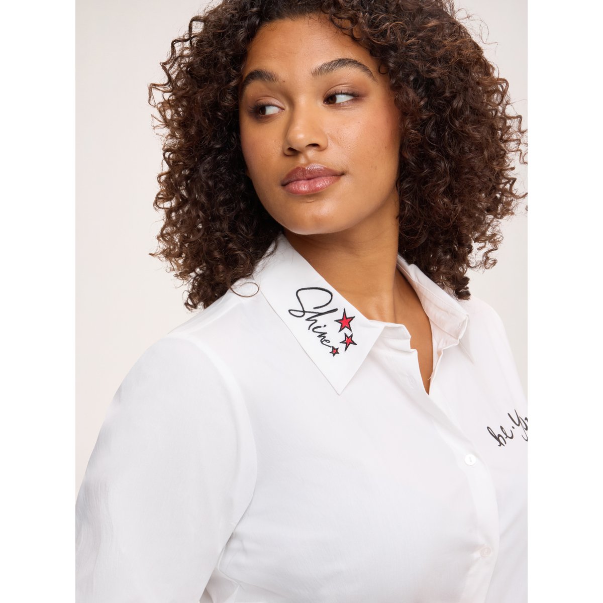 Chemise avec imprimé et broderies blanc, FIORELLA RUBINO