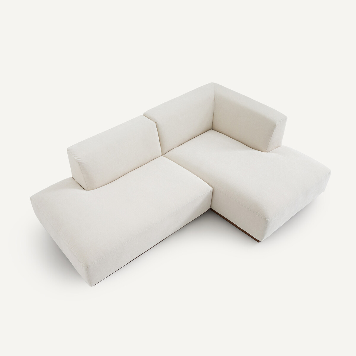 Canapé d'angle droit velours chenille, Jacopo blanc, AM.PM