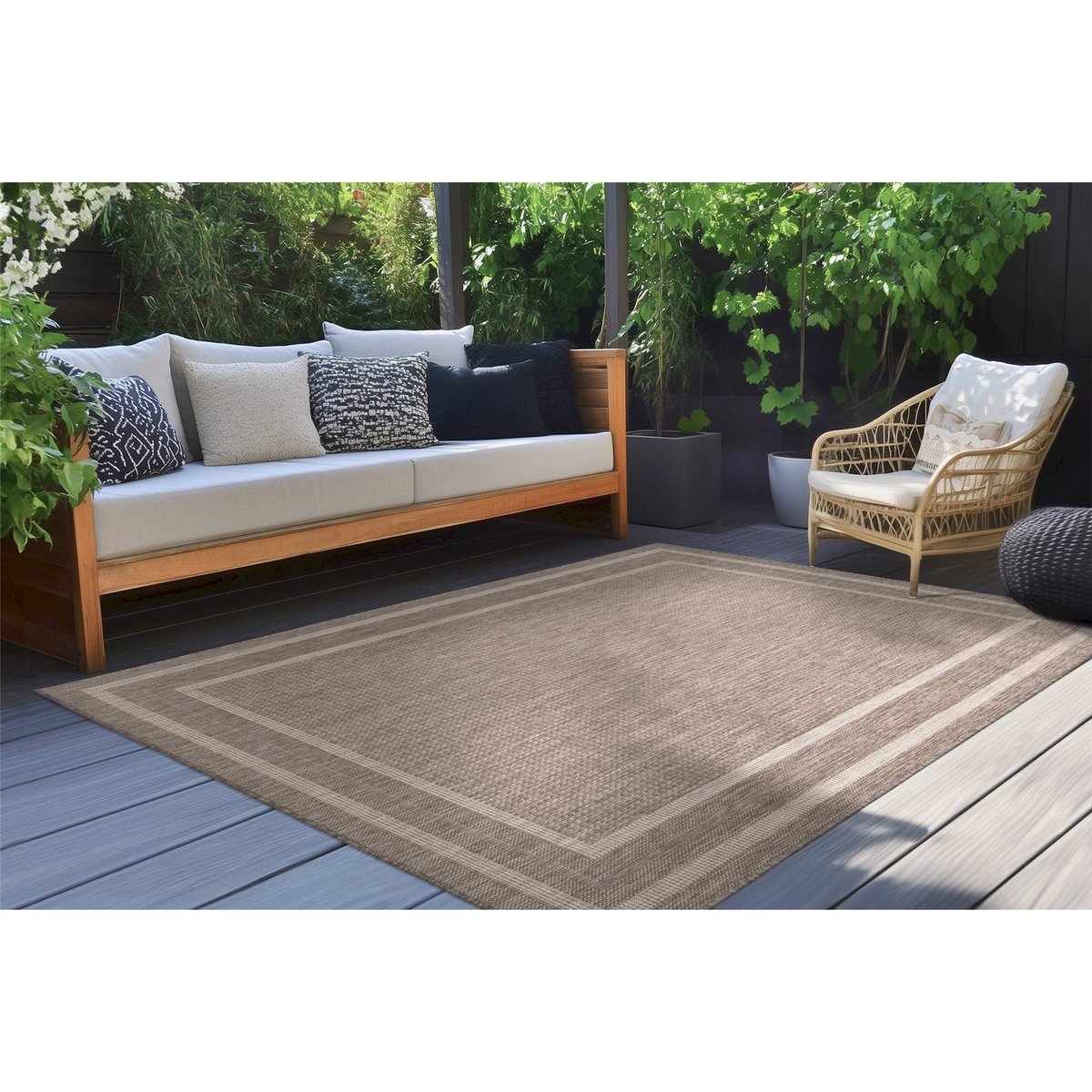 Tapis rectangulaire, Nibru taupe gris chaud chiné, ARTE ESPINA