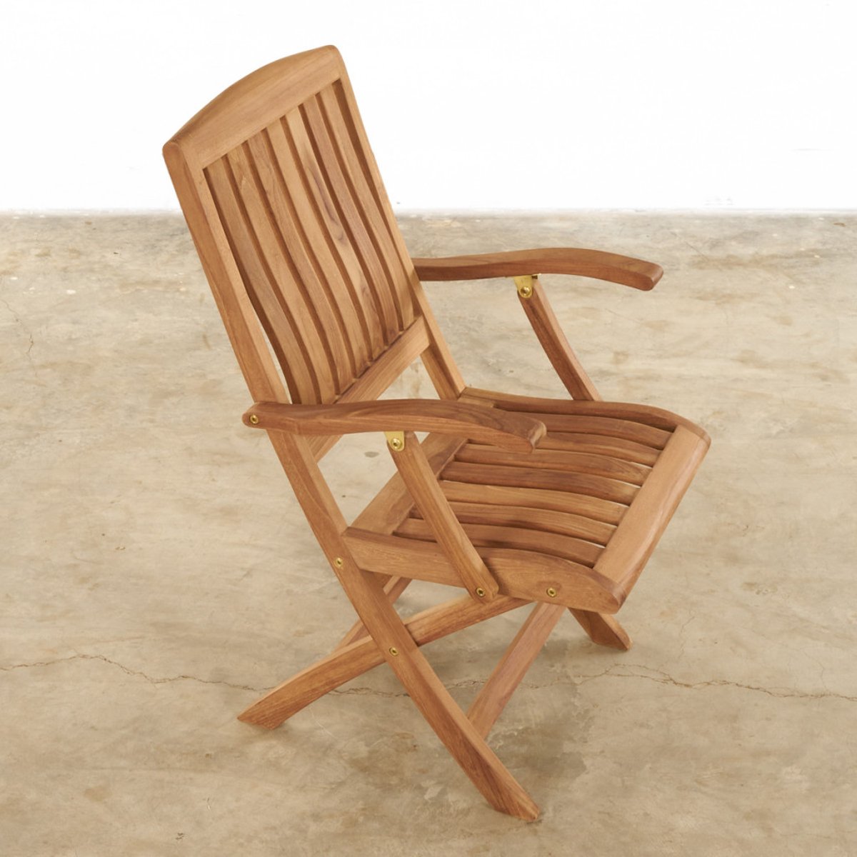 Ensemble table de jardin en teck Nina 160/210 et 4 fauteuils Lisato naturel, WANDA COLLECTION