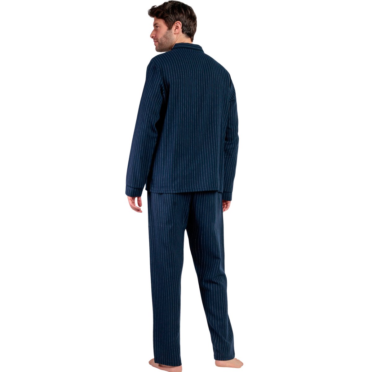 Pyjama pantalon chemise manches longues Stripes Antonio Miro bleu marine, ADMAS
