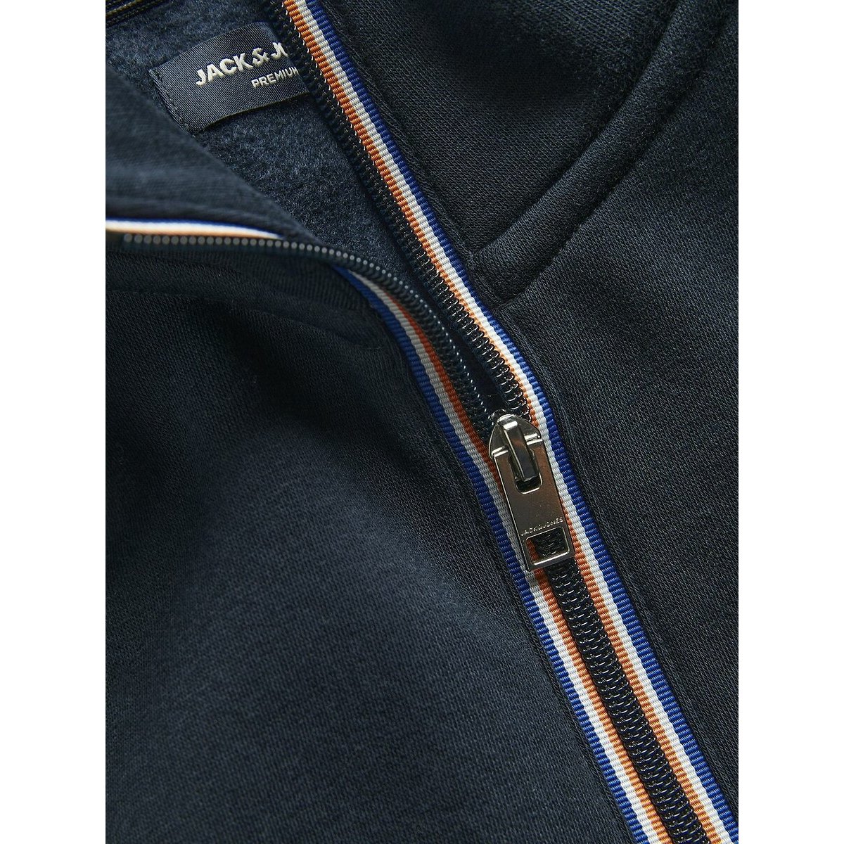 Sweat zippé col montant bleu marine, JACK & JONES