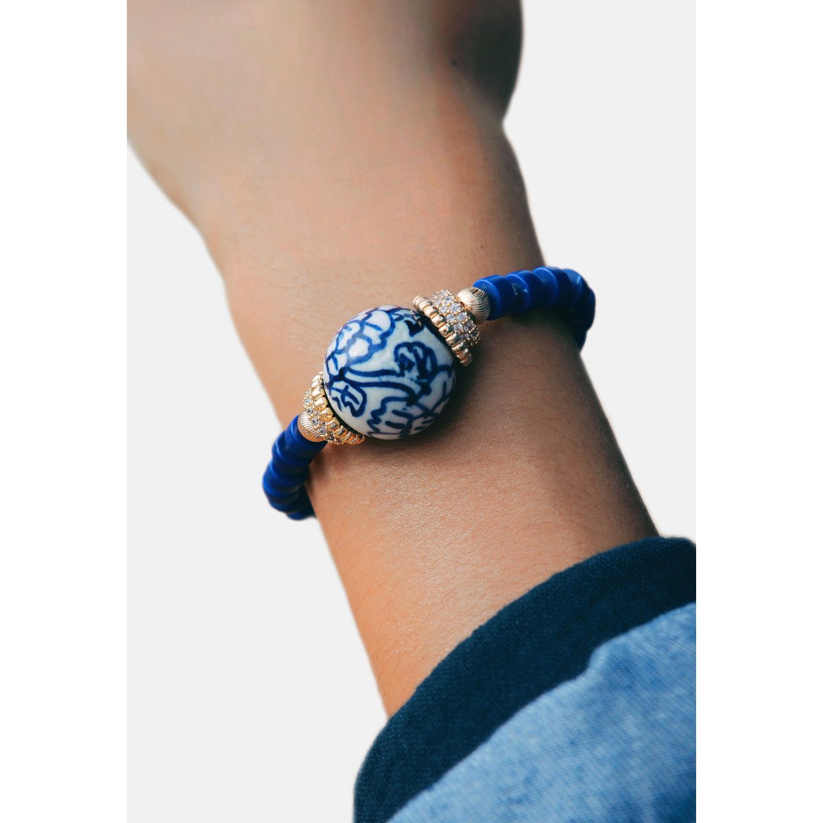 Bracelet de perles réglable BRATY indigo, HIPANEMA