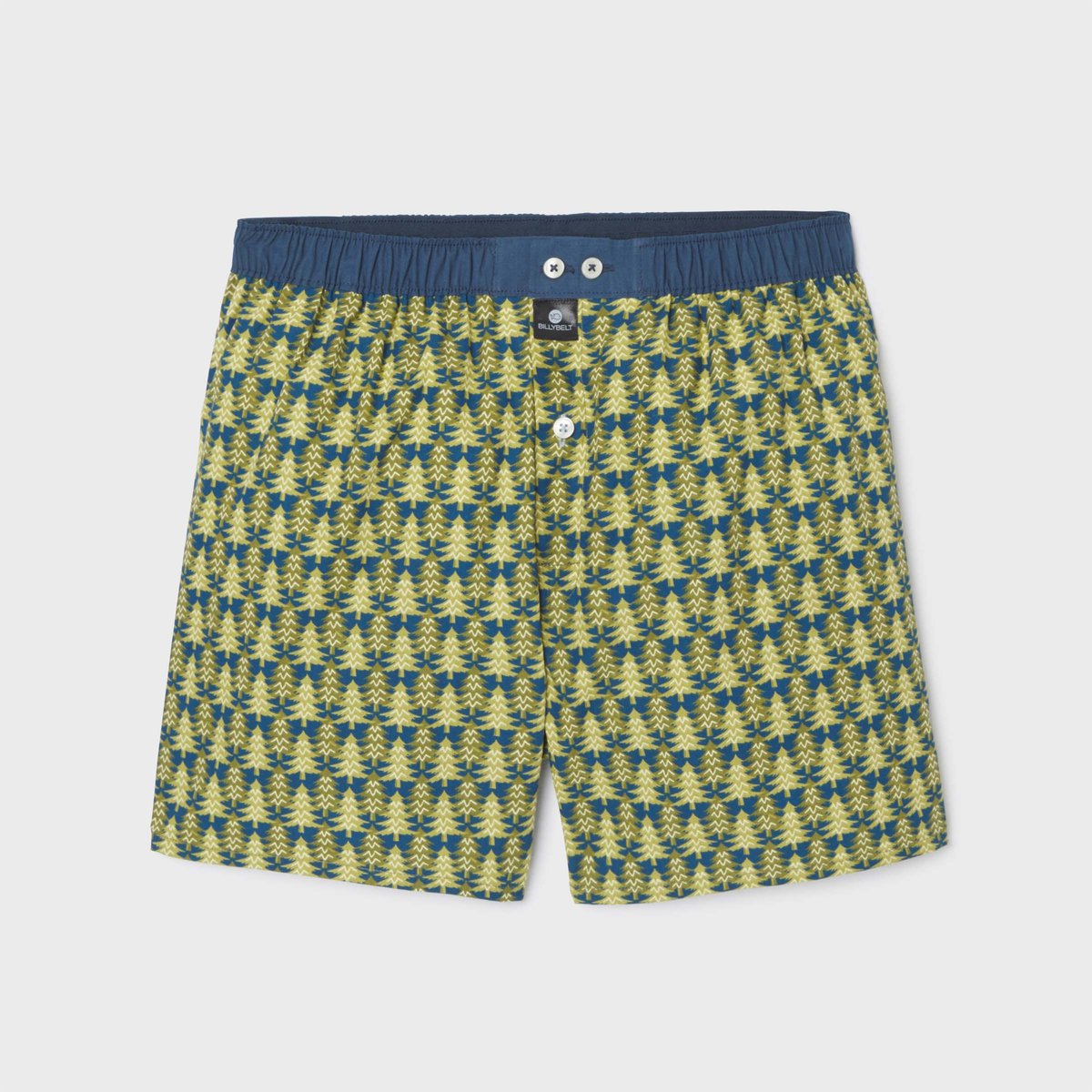 Caleçon en coton biologique FANTAISIE vert clair et bleu, BILLYBELT
