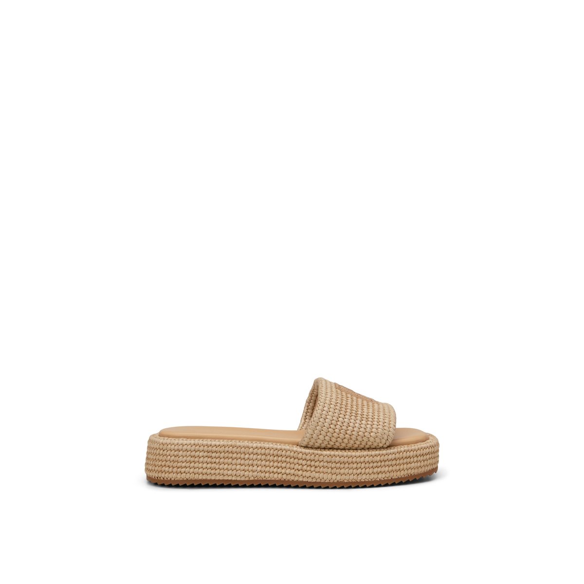 Glissières à plateau modèle Larissa en aspect raphia beige, MARC O'POLO
