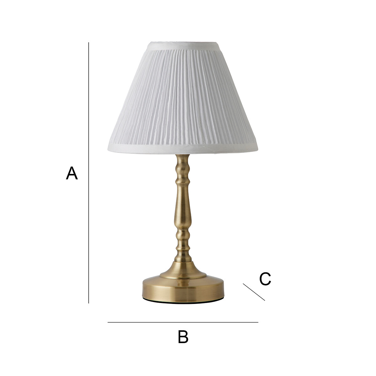 Skye Touch Table Lamp Pleated Shade brushed gold, SO'HOME
