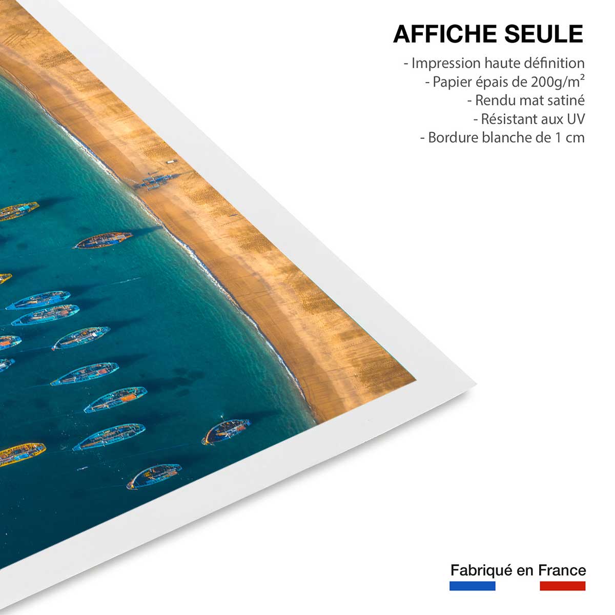 Poster bateaux de pêche affiche seule, HEXOA
