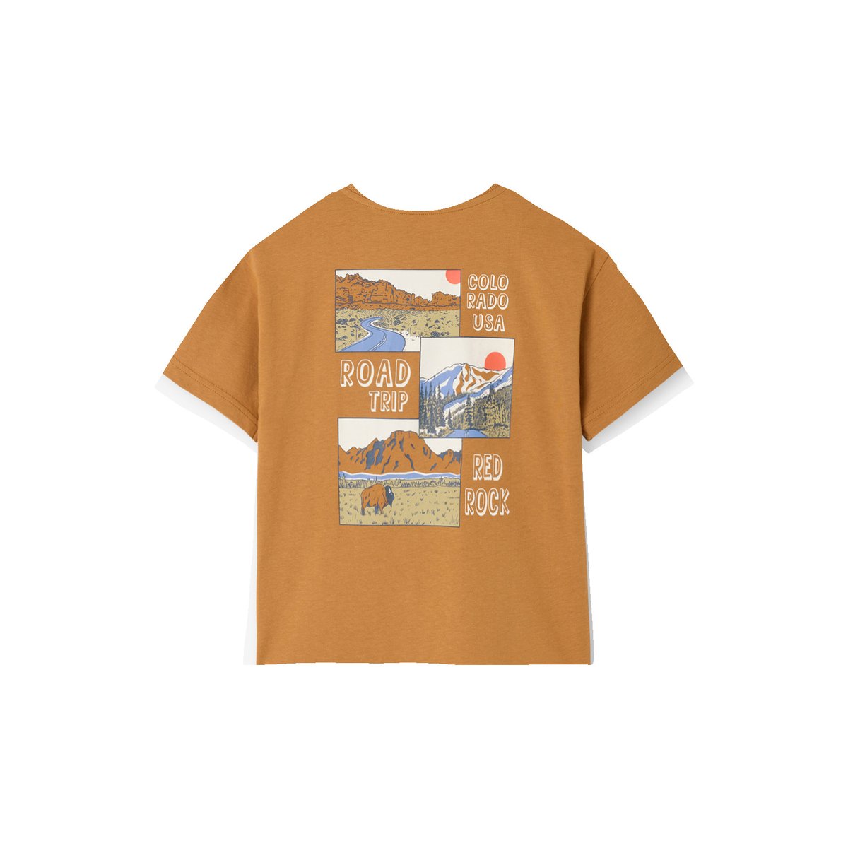 T-shirt à motif manches courtes orange, VERTBAUDET