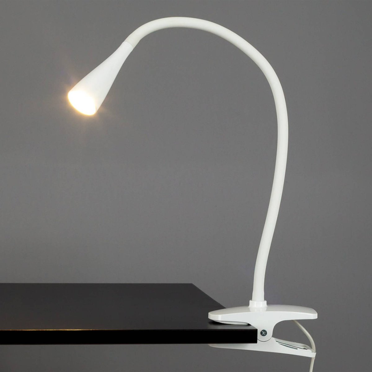 Lampe à pince en métal moderneLED, Baris blanc, LINDBY