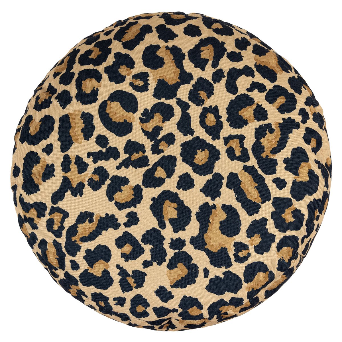 Pouf repose-pieds rond en tissu imprimé Oeko-Tex® - MILANO léopard, ICON