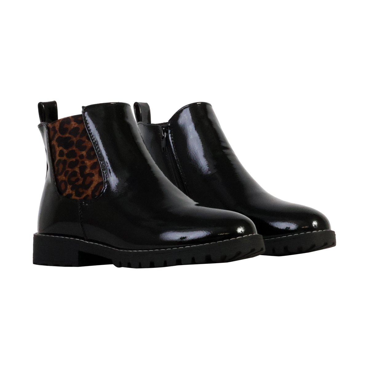 Bottines à Zip noir/léopard, THE DIVINE FACTORY