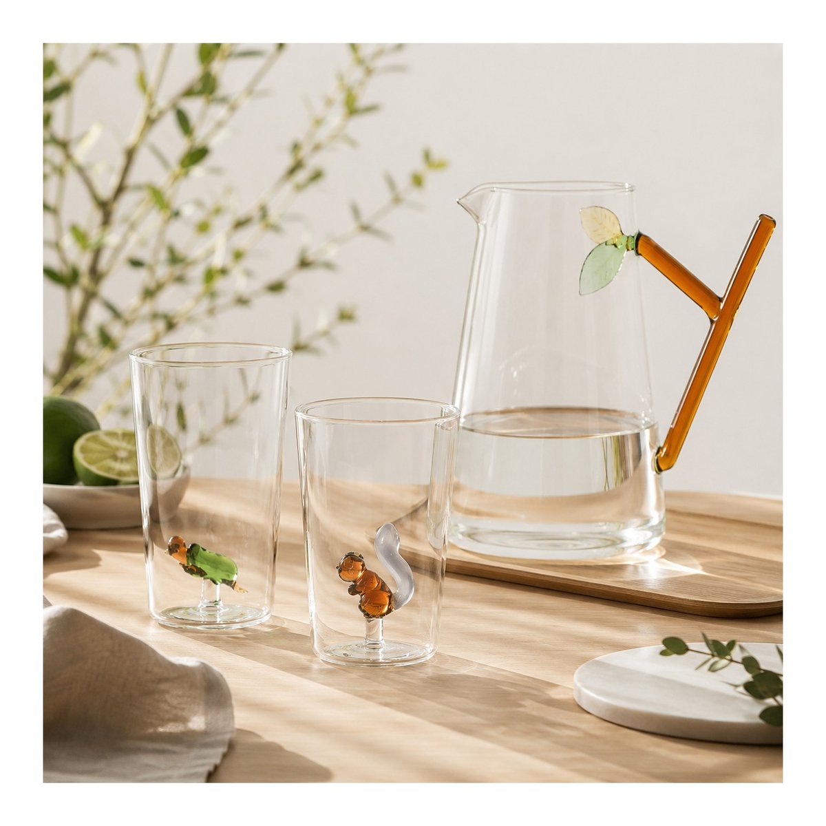 Carafe verre design feuille GREENWOOD transparent, ICHENDORF