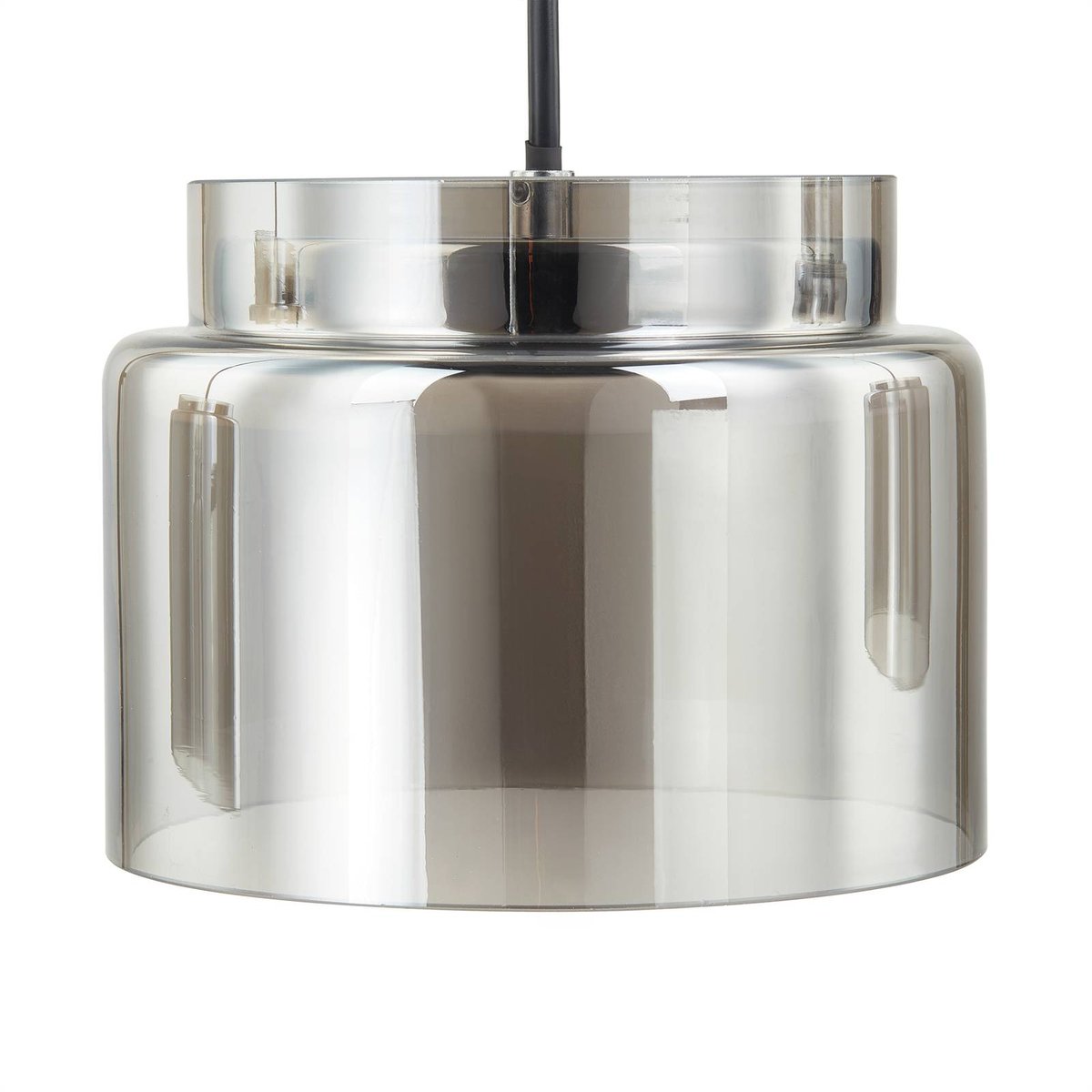 Suspension en verre design, Diano gris fumé, chrome, LUCANDE