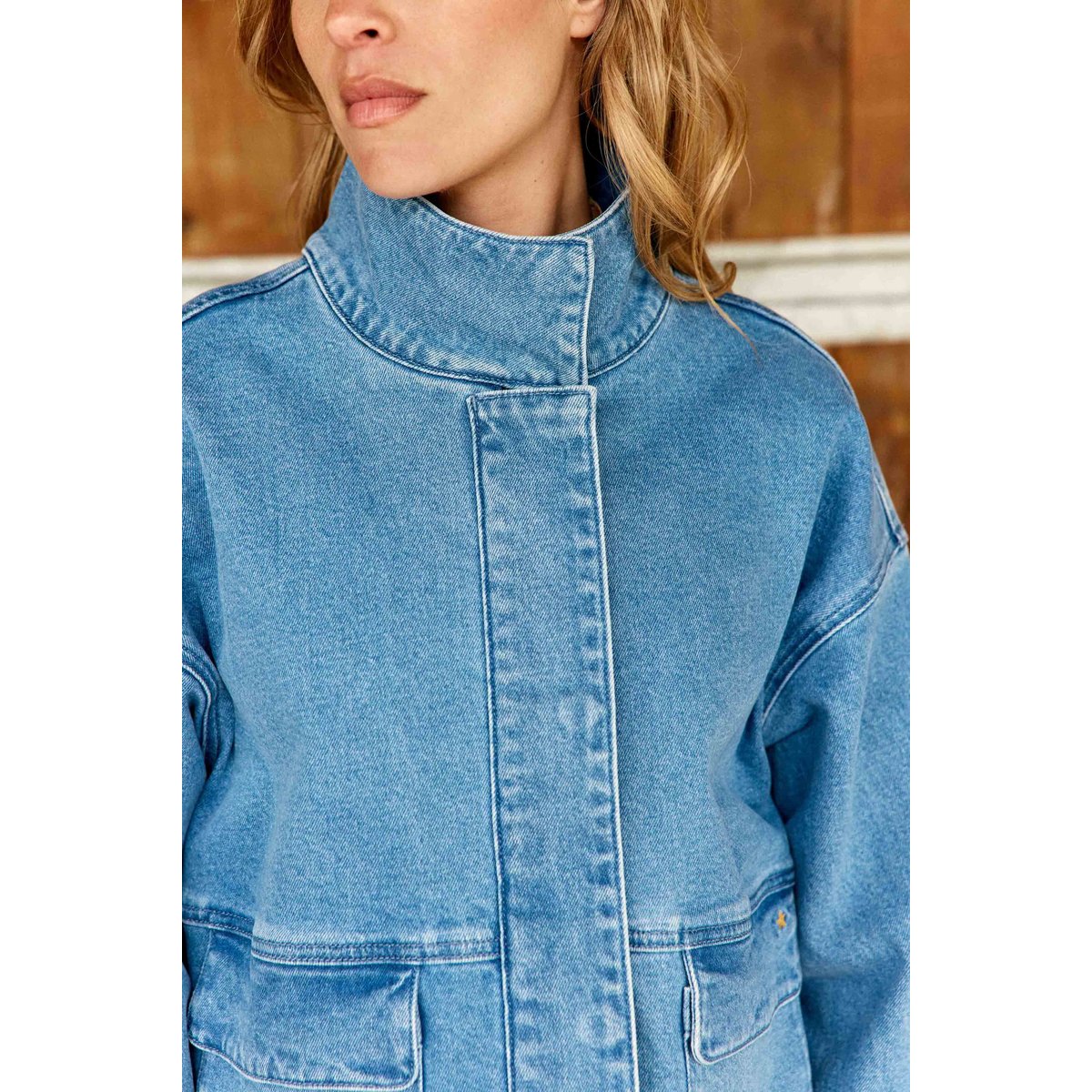 Veste col montant uni VELMO 88-stone, LA PETITE ETOILE