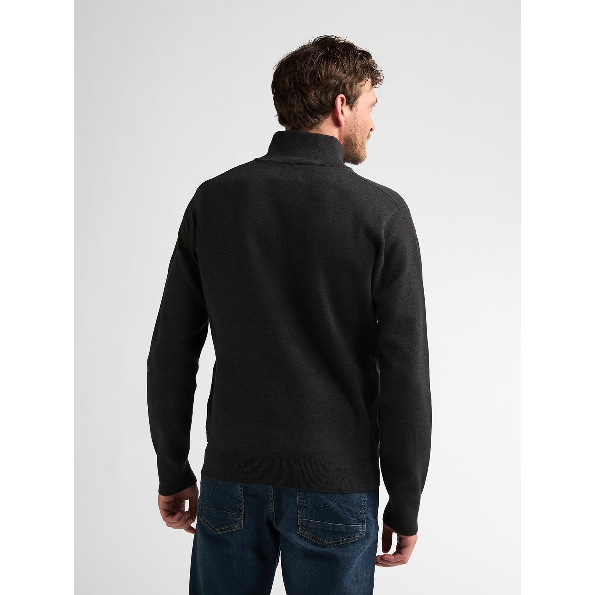 Pull Gilet zippé chiné ironfield noir iron steel, PETROL INDUSTRIES