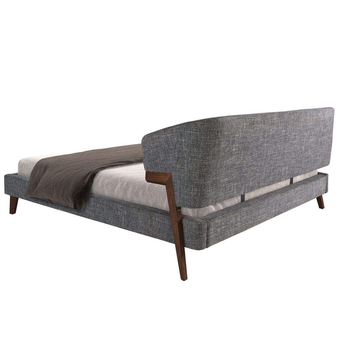 Lit en tissu gris | noyer, ANGEL CERDA