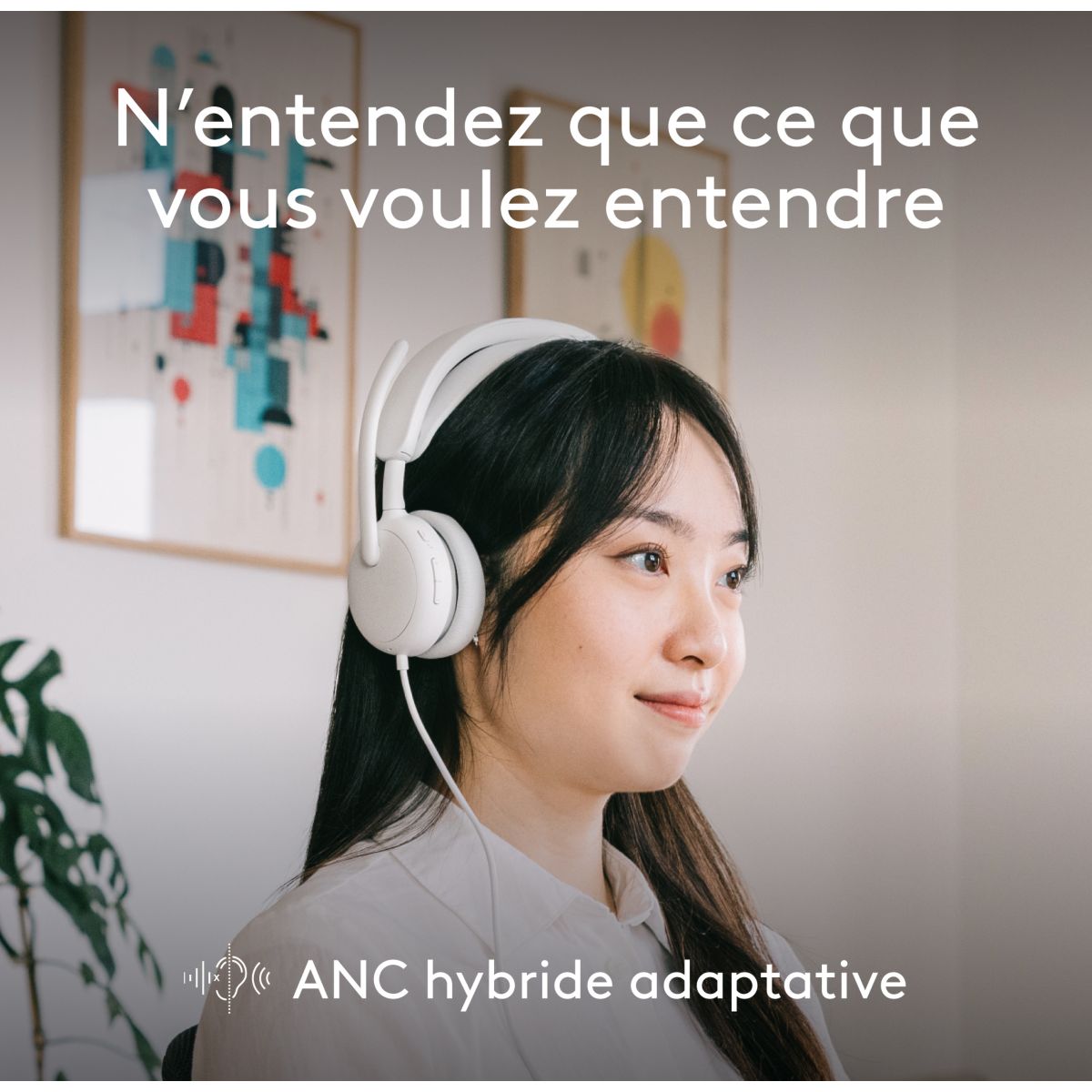 Micro-casque Zone Wired 2 OFF WHITE couleur unique, LOGITECH