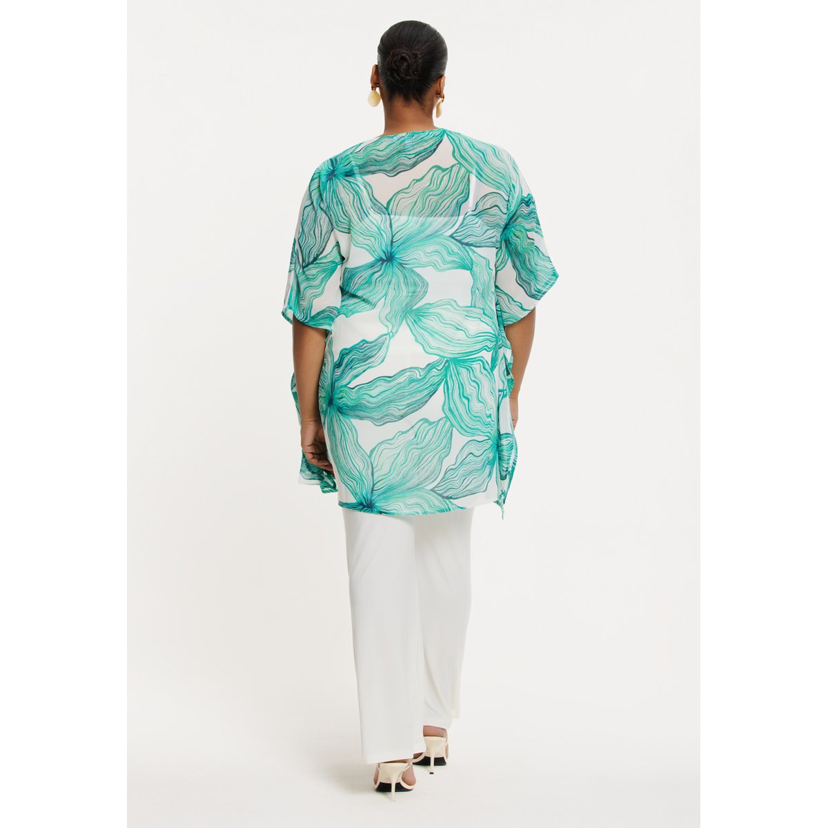 Caftan imprimée turquoise, YOEK