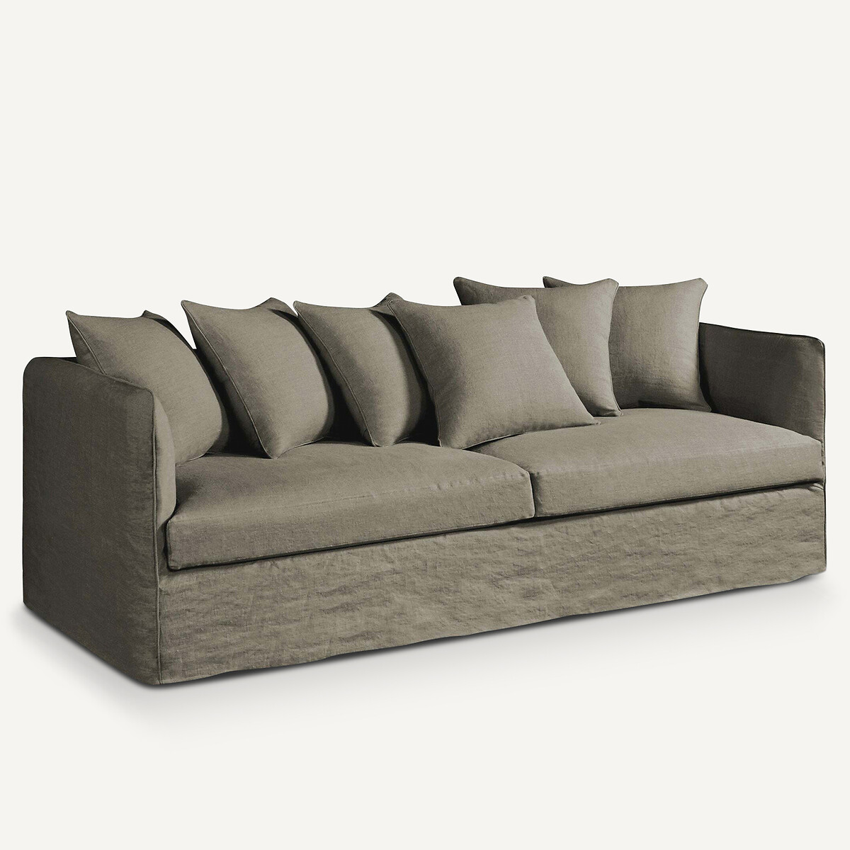 Canapé 3, 4 ou 5 places, en lin épais stonewashed, Neo Chiquito ecorce, AM.PM