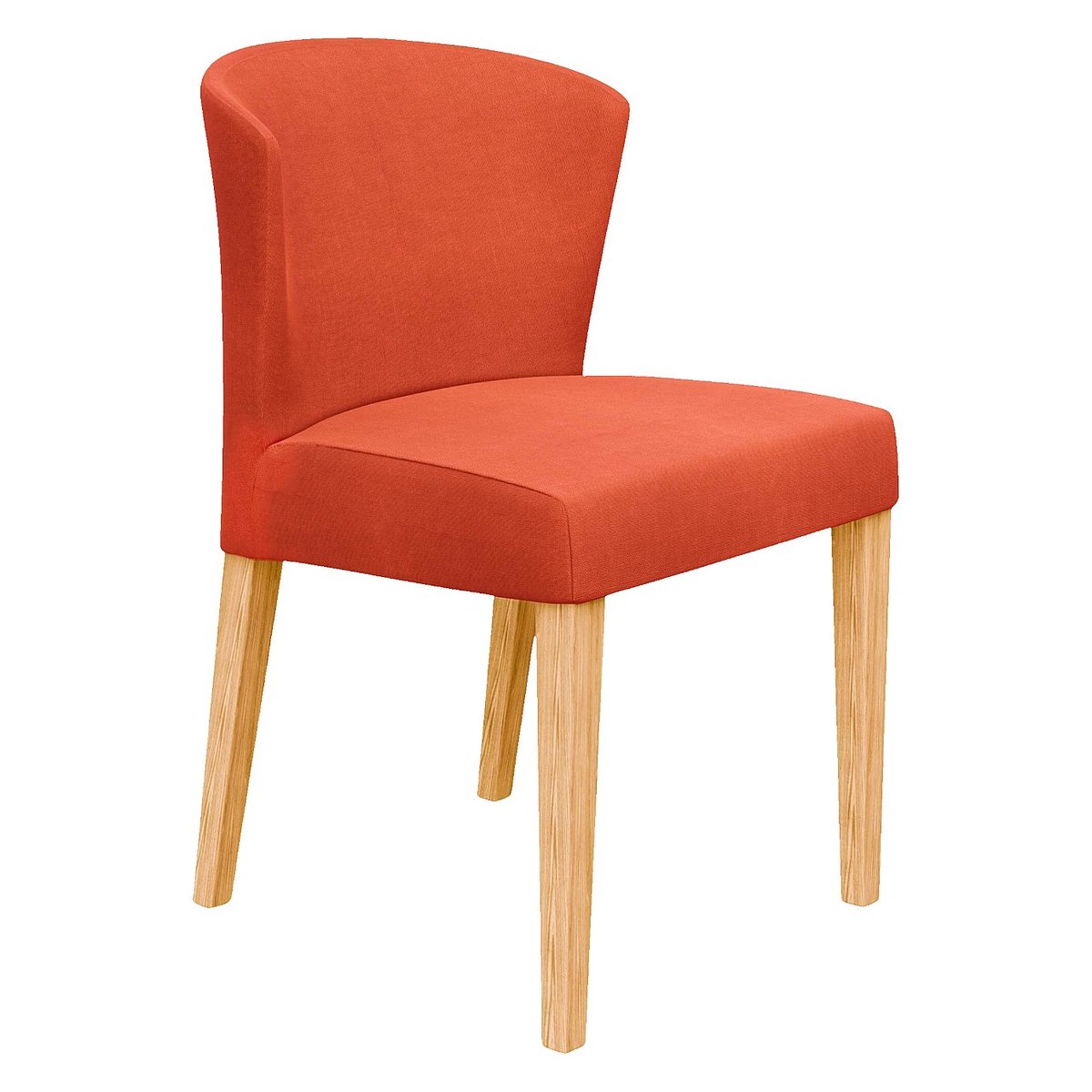 Lot de 2 chaises en tissu et chêne massif VALENTINA orange, HABITAT