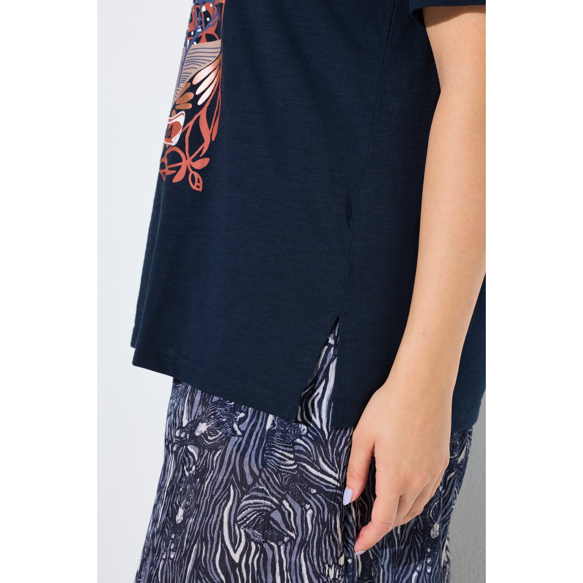T-shirt motif imprimé, coupe Classic Fit marine, ULLA POPKEN