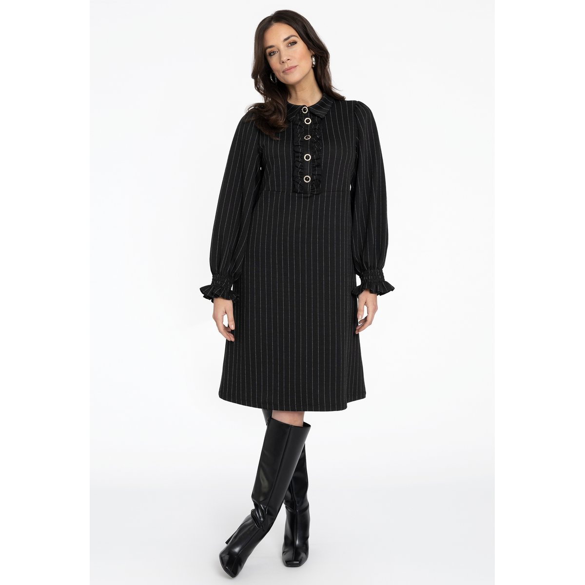 Robe avec manches longues noir, YOEK