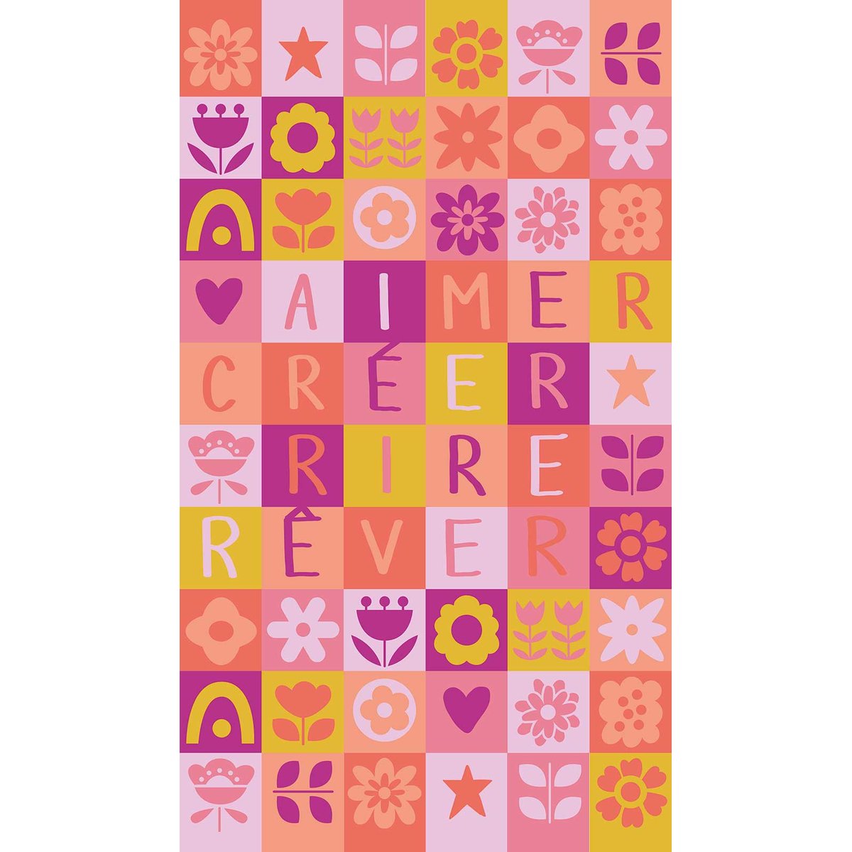 Papier peint aimer et rire intissé, HEXOA